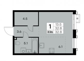 1-комнатная квартира на продажу, 32.8 м2, Москва, Куркинское шоссе, 15с2, район Куркино