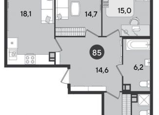 Продам 3-комнатную квартиру, 92.7 м2, Краснодар