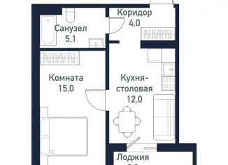 Продам однокомнатную квартиру, 36.1 м2, посёлок Западный