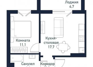 Продам однокомнатную квартиру, 35.2 м2, Челябинская область