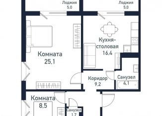 Продажа 2-ком. квартиры, 65.2 м2, Челябинская область