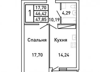 1-ком. квартира на продажу, 47.9 м2, Самара, метро Российская