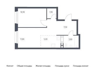 1-комнатная квартира на продажу, 40.9 м2, деревня Столбово, проспект Куприна, 30к1