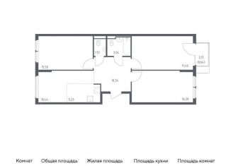 Продажа трехкомнатной квартиры, 81.2 м2, Москва, жилой комплекс Остафьево, к22