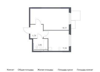 Продам 1-комнатную квартиру, 38.4 м2, Московская область, жилой комплекс Мытищи Парк, к5