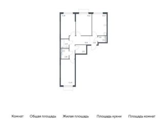 Продажа трехкомнатной квартиры, 77.7 м2, деревня Мисайлово, микрорайон Пригород Лесное, к18