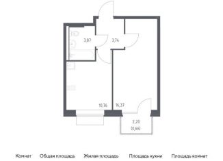 Продам однокомнатную квартиру, 35.4 м2, Москва, жилой комплекс Новое Внуково, к24