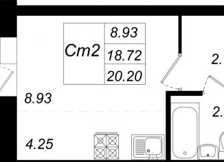 Продам квартиру студию, 20.2 м2, село Осиново, улица Гайсина, 2Б, ЖК Радужный