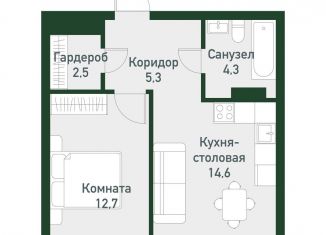 Продается однокомнатная квартира, 40.5 м2, Челябинская область, Спортивная улица