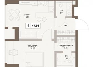Продам 1-комнатную квартиру, 48 м2, Москва, 5-й Донской проезд, вл21к6