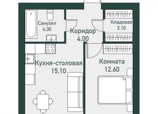 Продам однокомнатную квартиру, 40.5 м2, Челябинская область