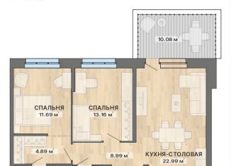 Двухкомнатная квартира на продажу, 79.2 м2, Екатеринбург, метро Уралмаш