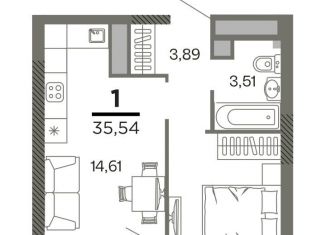Продам однокомнатную квартиру, 35.5 м2, Рязанская область