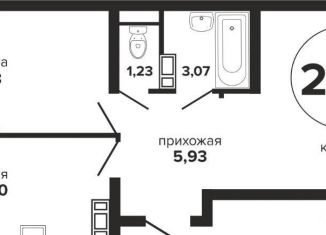 Продажа 2-ком. квартиры, 58.1 м2, Краснодар, Российская улица, 257/7лит1