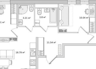 Продажа трехкомнатной квартиры, 73.6 м2, Мурино, улица Шоссе в Лаврики, 51