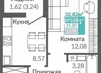 Продаю 1-комнатную квартиру, 31.2 м2, Симферополь
