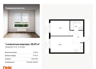 Однокомнатная квартира на продажу, 36.1 м2, поселение Филимонковское