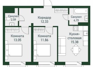 Продам 3-комнатную квартиру, 59.4 м2, Челябинская область