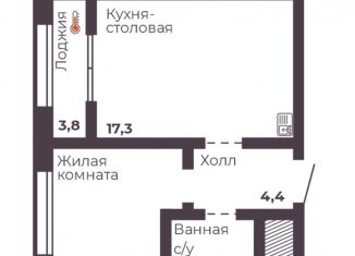 Продажа однокомнатной квартиры, 36.5 м2, Челябинск