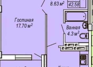 1-комнатная квартира на продажу, 43.1 м2, Калининградская область