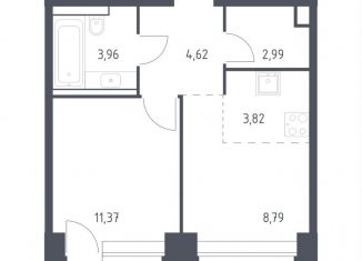 Продажа 1-комнатной квартиры, 36.6 м2, Москва, жилой комплекс Нова, к3