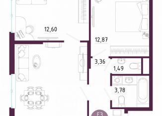 Продам двухкомнатную квартиру, 59.3 м2, Тула, Пряничная улица, 7