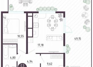 Продается двухкомнатная квартира, 98.5 м2, Тула, Пряничная улица, 9