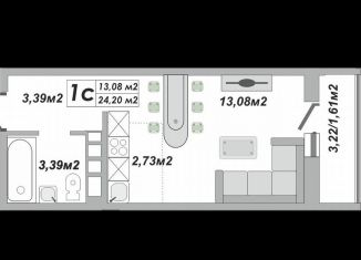 Продажа квартиры студии, 25 м2, Оренбург, улица Юркина, 4/1, Промышленный район