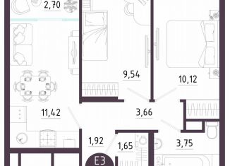 Продам 2-ком. квартиру, 44.8 м2, Тула, Пряничная улица, 9