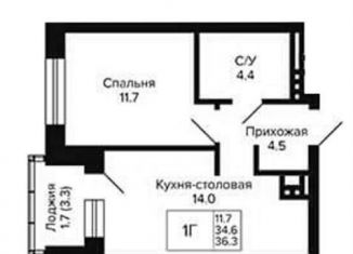 Продается 1-комнатная квартира, 36.4 м2, Новосибирск, Кировский район