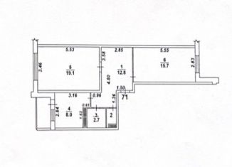Продажа 2-ком. квартиры, 59.5 м2, Воронеж, улица Шишкова, 144В, ЖК Московский Квартал