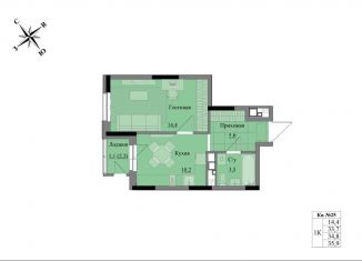 Продам 1-комнатную квартиру, 34.8 м2, Удмуртия