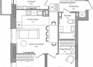 Продажа четырехкомнатной квартиры, 73.6 м2, Пермь, Дзержинский район, Парковый проспект, 36В