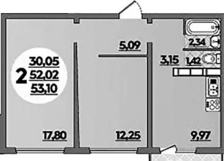 Продается 2-комнатная квартира, 53.1 м2, Ростов-на-Дону, ЖК Платовский, улица Тимофеева, 20