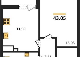 Продаю однокомнатную квартиру, 43.1 м2, Светлогорск, Новая улица, 22к2