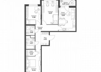 Продается 3-ком. квартира, 87.6 м2, Екатеринбург, Чкаловский район