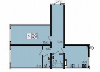 Двухкомнатная квартира на продажу, 68.8 м2, Севастополь