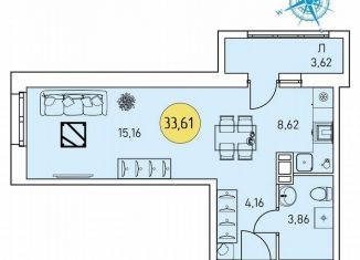 Продам квартиру студию, 33.6 м2, Архангельская область, Котласская улица, 30