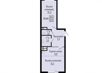 Продается двухкомнатная квартира, 46.6 м2, Новосибирск, улица Петухова, 162, ЖК Матрёшкин Двор