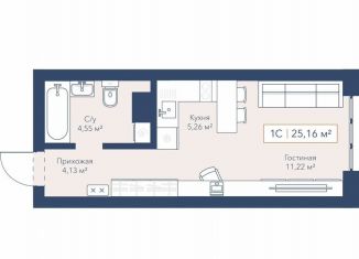 Продаю квартиру студию, 25.2 м2, Новосибирск, улица Кирова, 119