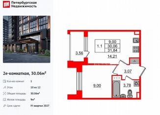 Продаю 1-комнатную квартиру, 30.1 м2, Санкт-Петербург, муниципальный округ Звёздное