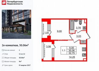 Продаю однокомнатную квартиру, 30.1 м2, Санкт-Петербург, муниципальный округ Звёздное