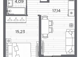 Продам 1-комнатную квартиру, 42.7 м2, Санкт-Петербург, метро Горный институт