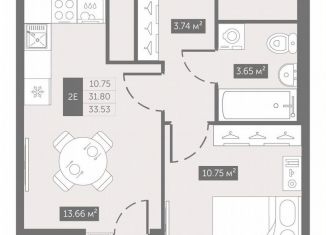 Продаю 1-ком. квартиру, 33.5 м2, посёлок Шушары