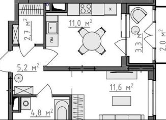 Продам однокомнатную квартиру, 37.6 м2, Владимир