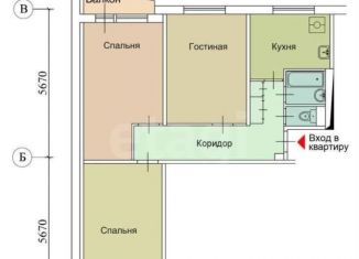 Продается 3-комнатная квартира, 59.1 м2, Москва, Клинская улица, 17, САО