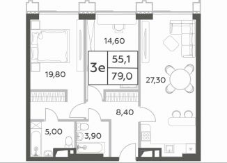 Продается двухкомнатная квартира, 79 м2, Москва, район Раменки, проспект Генерала Дорохова, вл1к1