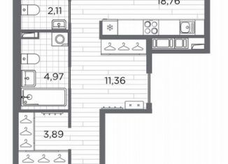 Продаю 2-ком. квартиру, 76.3 м2, Санкт-Петербург, метро Горный институт