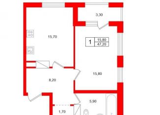 Продается 2-ком. квартира, 48.9 м2, Санкт-Петербург, Измайловский бульвар, 11, метро Московские ворота