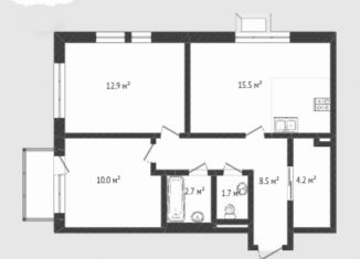 Продаю 2-комнатную квартиру, 55.3 м2, Тюмень, Полевая улица, 117к2